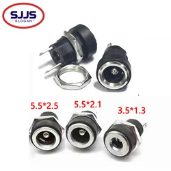 【10PCS】DC-022B 3A 12v for DC Power Supply Jack Socket Female Panel Mount Connector 5.5 mm x 2.1mm 5.5 mm x 2.5mm DC022 Connector