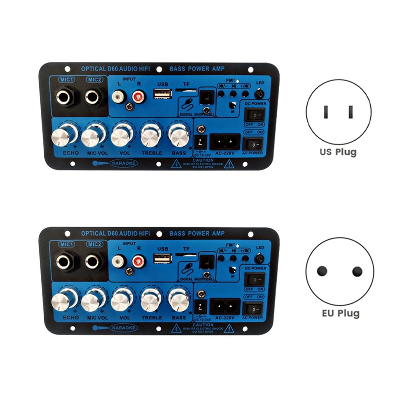 

T23C D60 50W Subwoofer Power Amplifier Board With Optical Audio 12V24V220V Bluetooth Audio Amplifier Board For Audio