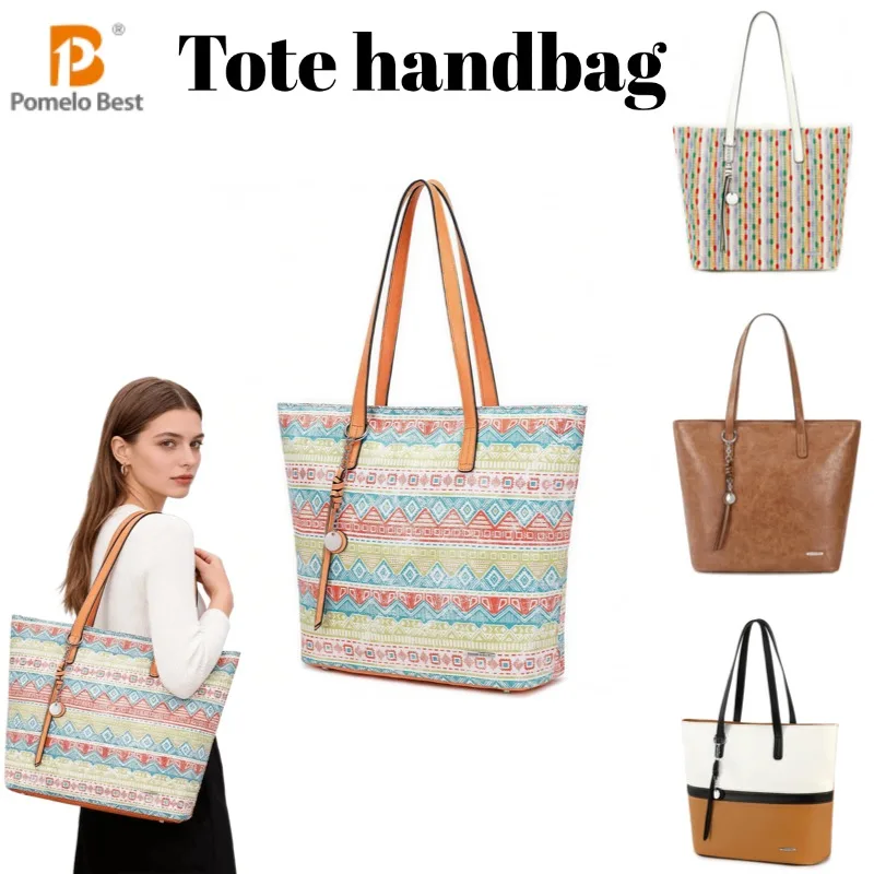 

Pomelo Best Tote Bags for Women Large Purses Handbags with Zippers Stylish Shoulder Tote Bags for Daily Use