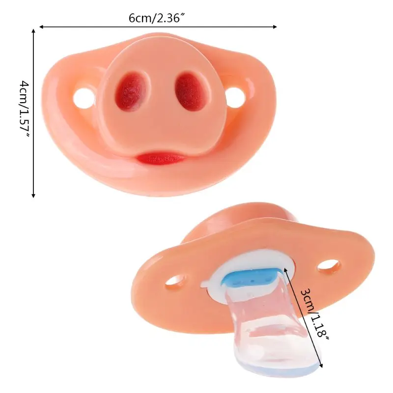 Pig Nose Funny Pacifier Grade Silicone Nursing Nipple Teether Prank Gifts