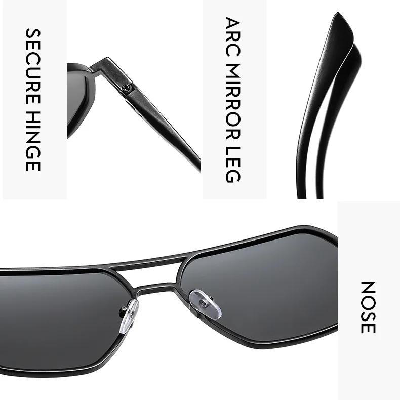 Neue Fashion Square Polarisierte Sonnenbrille Für Frauen Männer Retro Metall Rahmen Sonnenbrille Hohe Qualität Shades UV400 Brillen – Detail 12