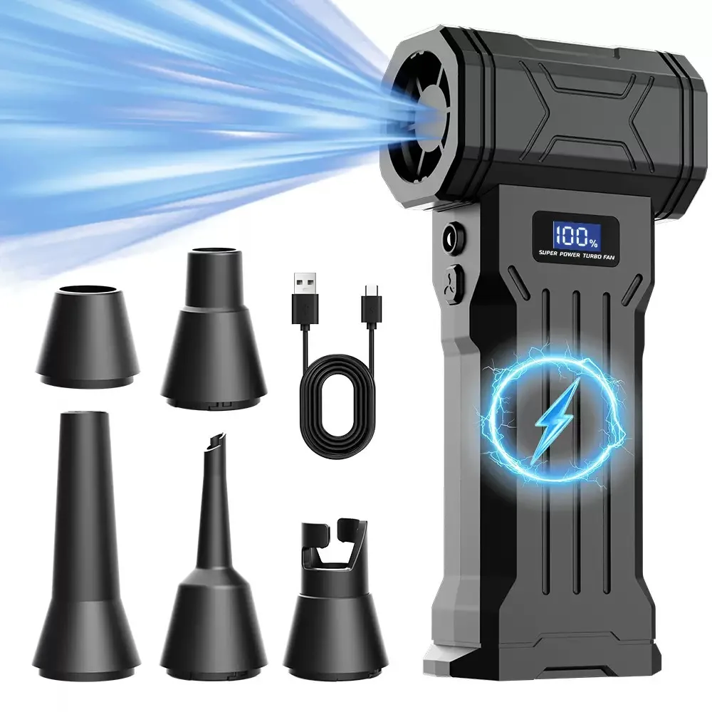 

【2025 New】Wireless Jet Fan Brushless Motor Turbo Air Blower For Car Cleaning With LED Light Digital Display Portable Outdoor Use