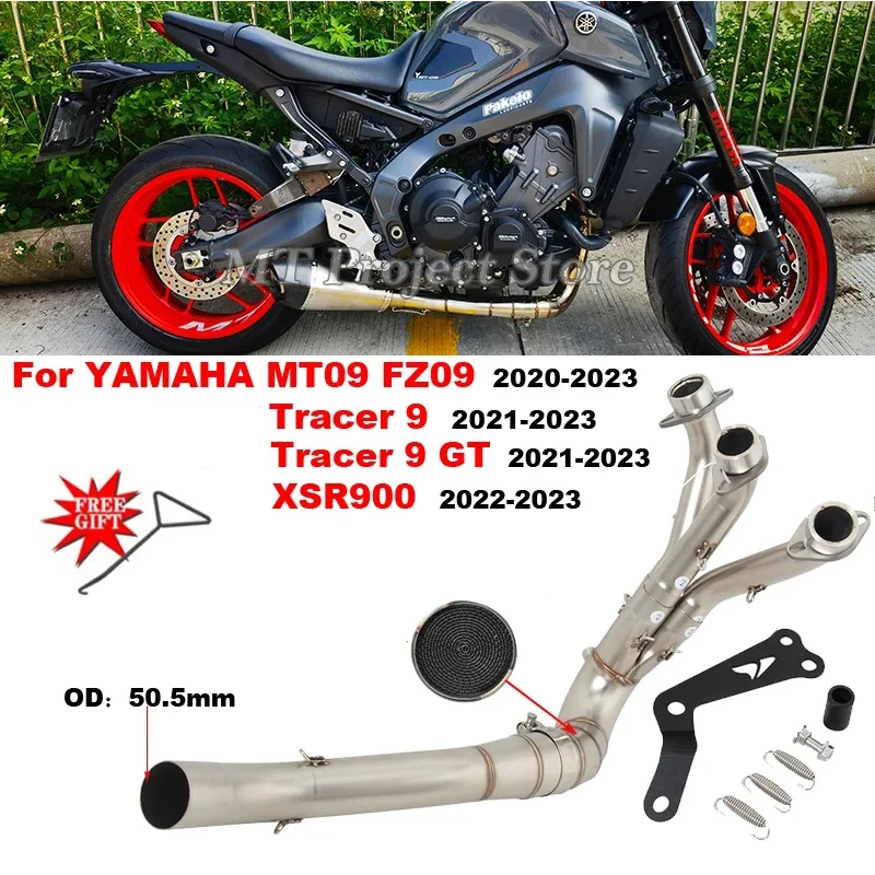 

Slip On For YAMAHA MT09 FZ09 XSR900 Tracer 9 GT MT FZ 09 2020 - 2023 Years Motorcycle Exhaust Muffler Front Middle Link Pipe