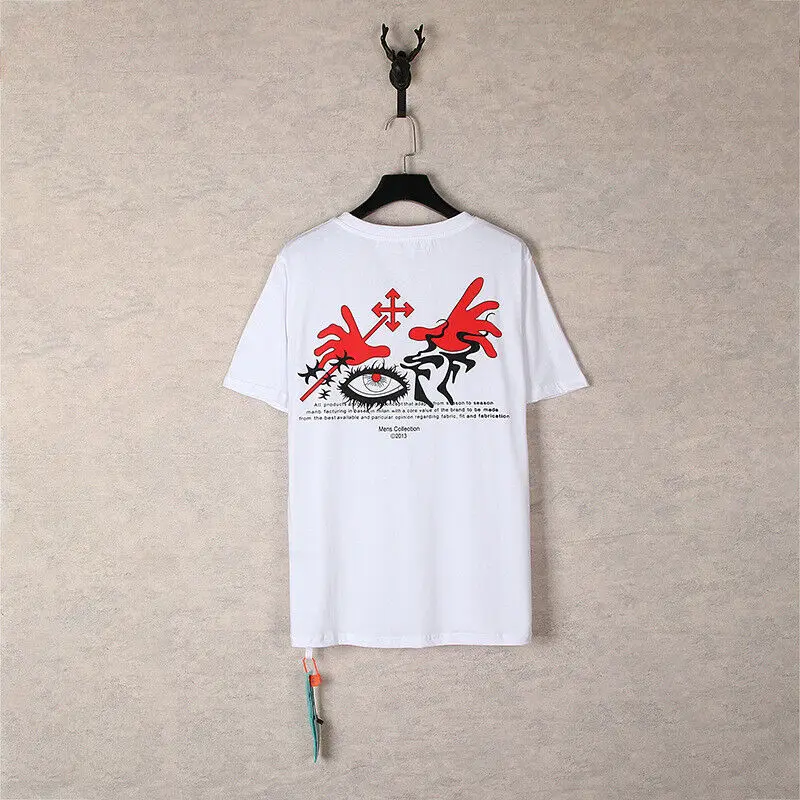 OFF T-shirt Arrow Marker Short Sleeve Cotton Casual Summer Tee