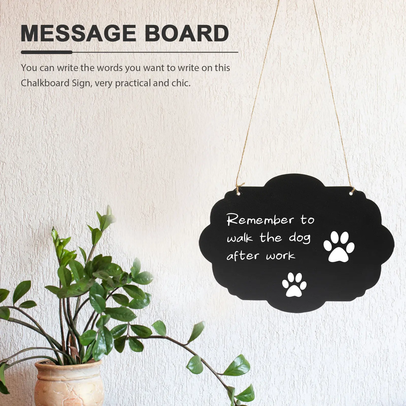 

Blackboard Hanging Signs Erasable Double Door Message Sided Chalkboard Wall Decoration