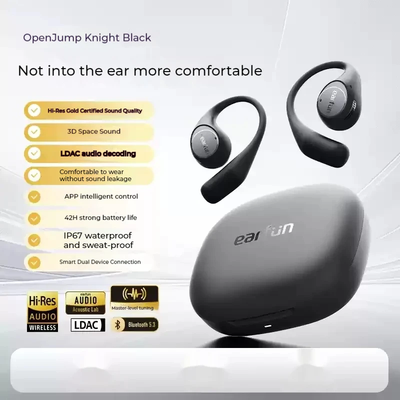 Earfun Openjump Wireless Earphone Open Ear With 4 Mics Noise Reduction Spatial Sound Leak Proof Sport Sound Earphones Customized