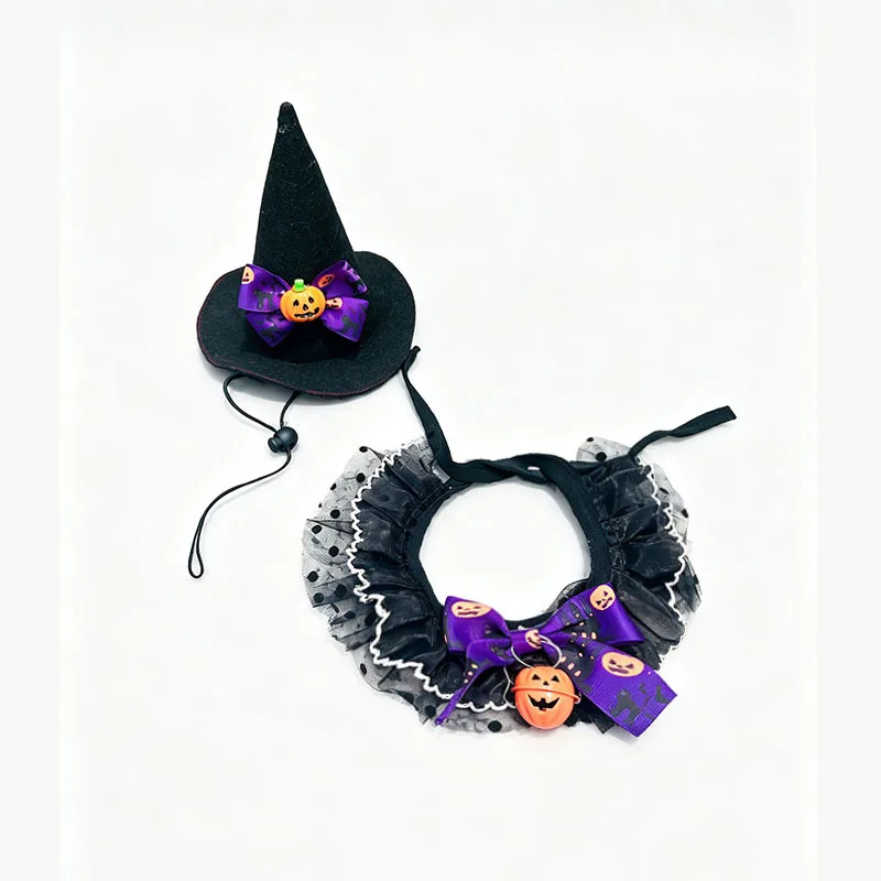 Nieuwe katten-speekendoek en hoed combinatie Halloween huisdier sjaal honden driehoekige bandage
