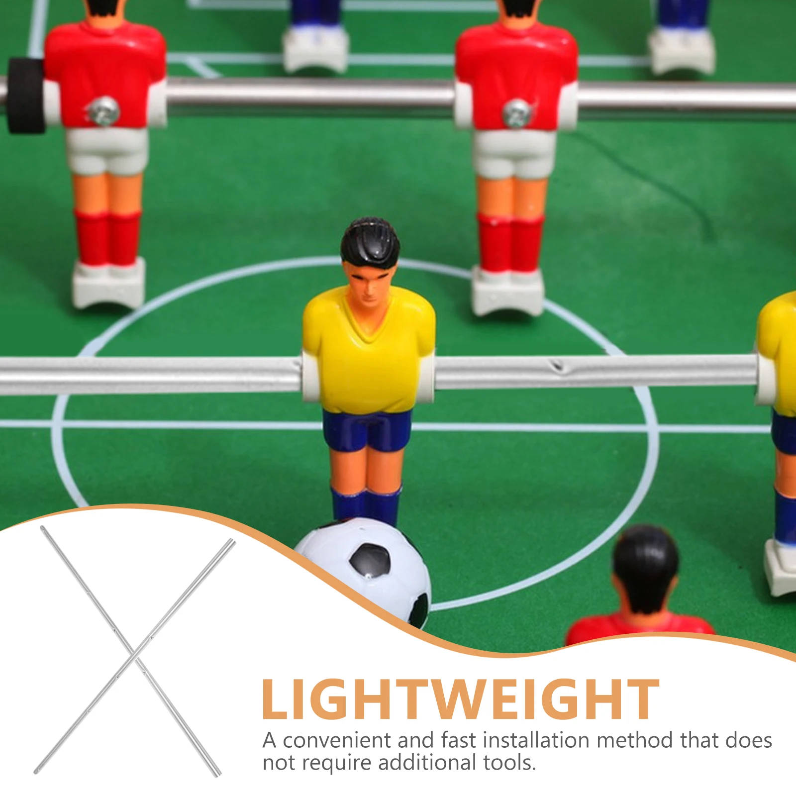 Canne à Football en métal, accessoire de Machine à Football, conception ergonomique et lisse pour une remplacement facile, 2 pièces