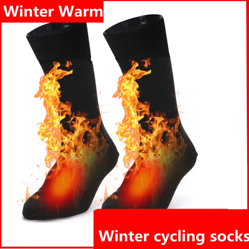 

Winter High-tech waterproof and Anti Slip SeamlessThickened Insulation Cycling Socks Integral Moulding Bike Socks Outdoor Runni