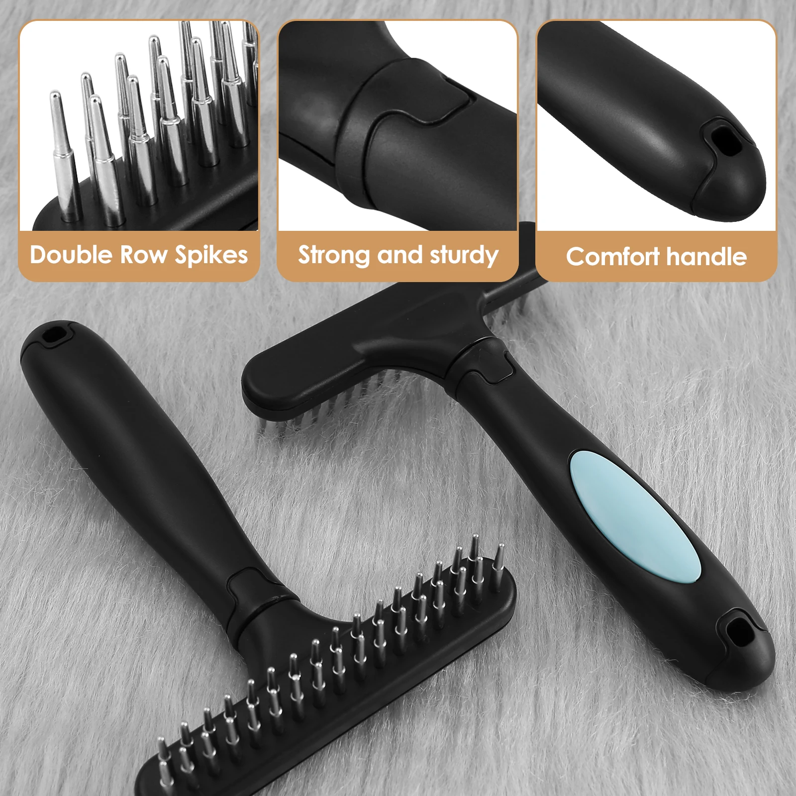 Carpet Restoration Carpet Rake Hair Cleaner Suitable for Rake Comb for Dogs Cats Slicone Handle Deshedding Brush furniture Tools