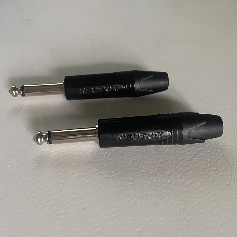 

10PCS/LOT For Neutrik NP2C 24K plated rhodium 2 Pole 6.35 mm 6.5mm Stereo Jack Plug for DIY Cable