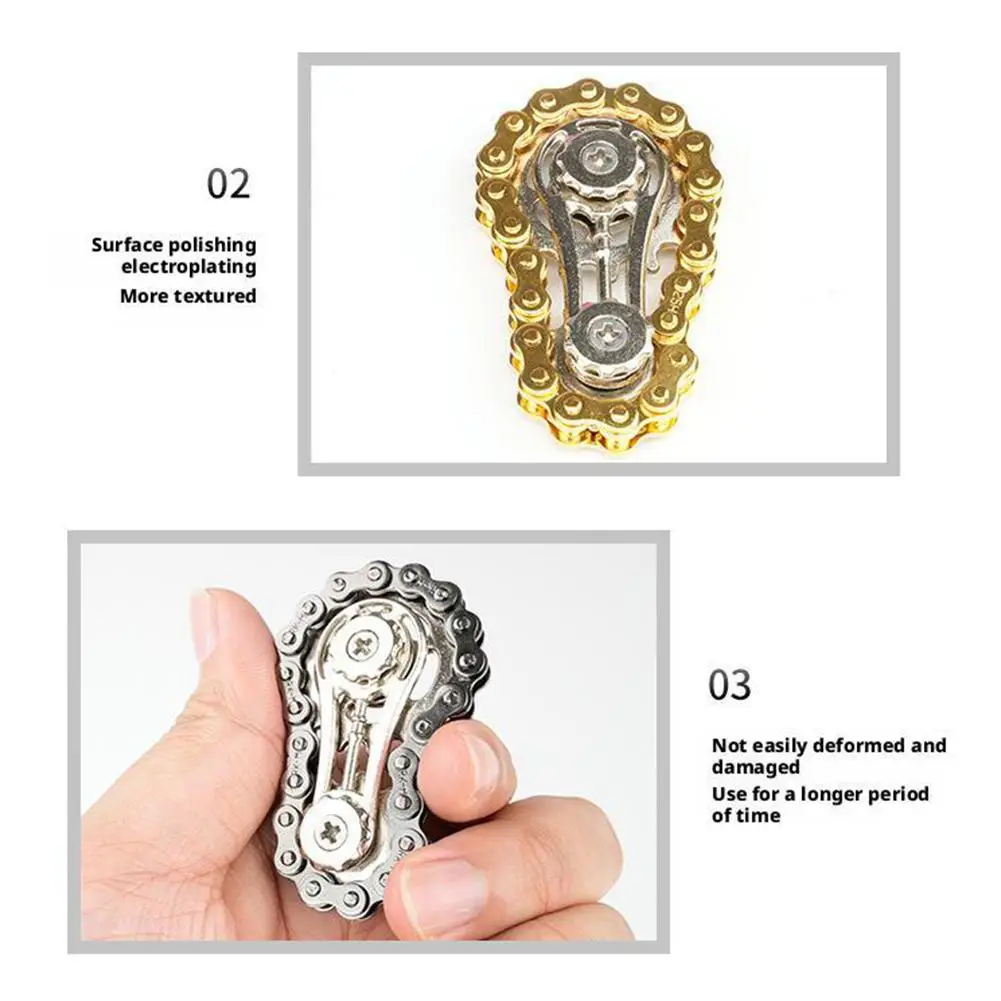 Volant d'inertie mécanique à dents de chaîne, Fidget Spinner, anti-stress, anxiété, chaînes de vélo en métal, Spinner, jouets EDC pour enfants et adultes, jouet à main