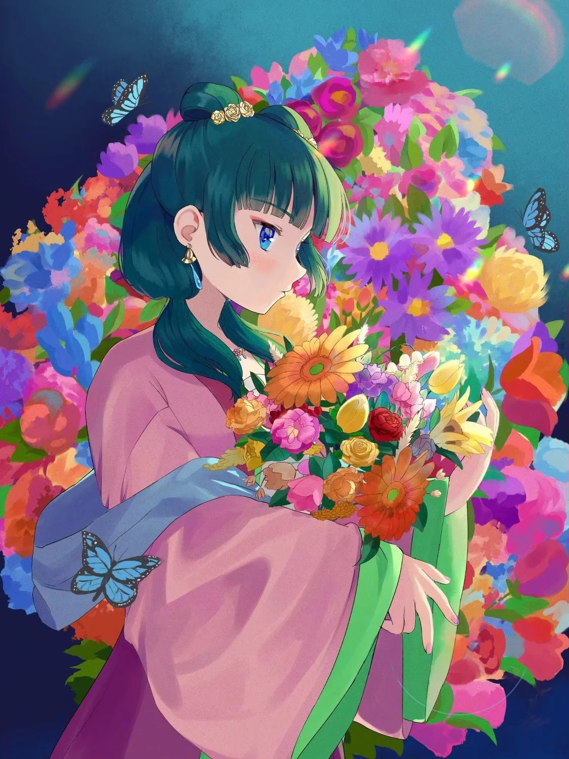 Peinture à l'huile par numéros sur le thème de l'anime The Apothecary Diaries, décoration murale pou