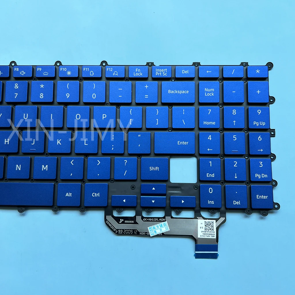 Imagem -05 - Teclado dos Eua para Samsung Galaxy Book Notebook com Retroiluminação Azul 950qcg Np950qcg Nt950qcg Nsk88abn Ba5904428a Bih4nah5043