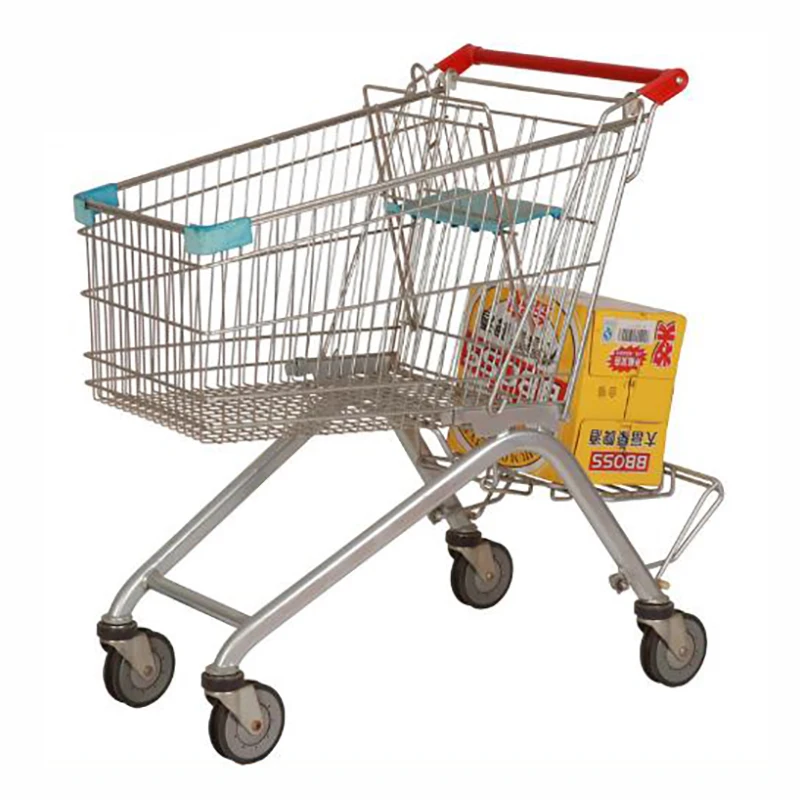 Wholesale Rolling Foldable Plastic Food Carts Folding Hand Push Grocery Shopping Trolley Cart