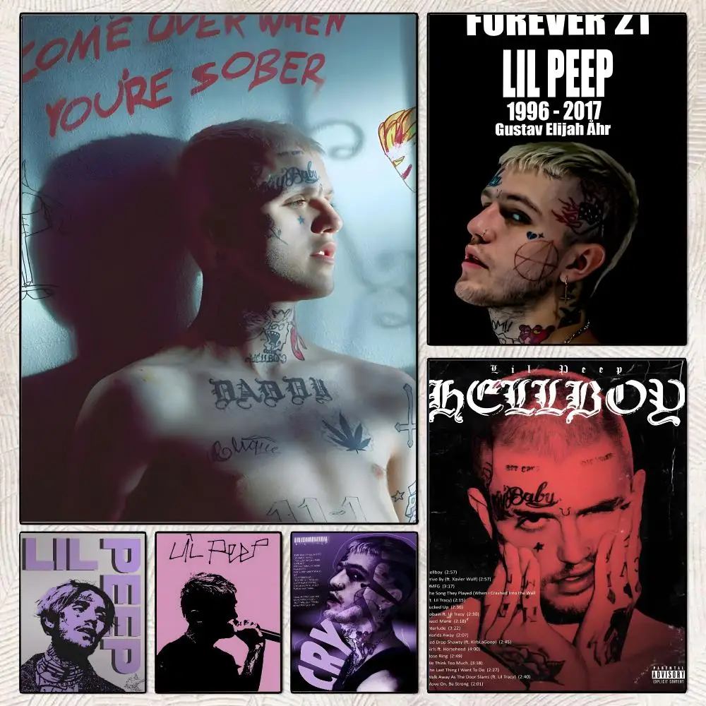 L-Lil P-Peep Rapper Poster Decorative Wall Art Stickers Mural For Home Living Room Hallway Decor Gift