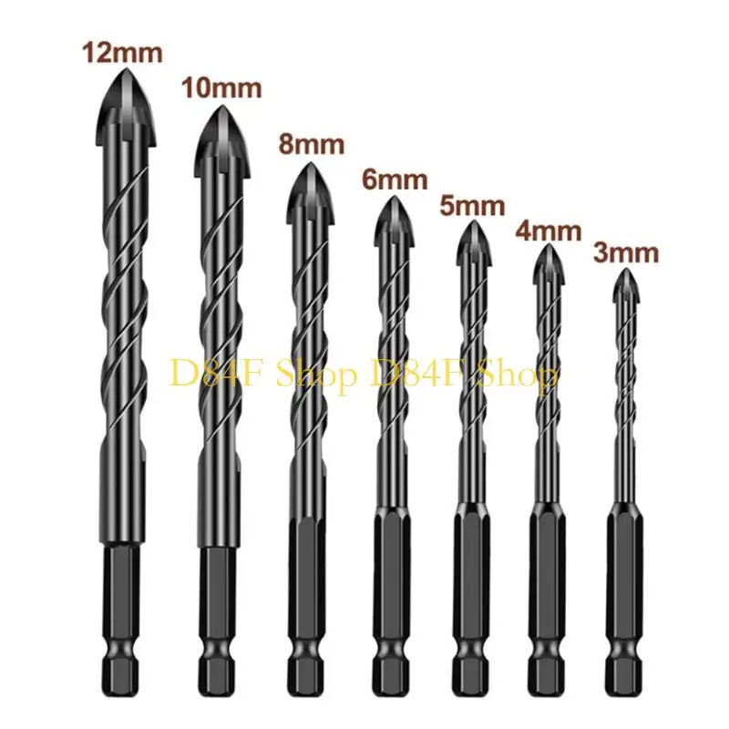 D84F Drill Bit Set for Concrete Glass & Featuring Hexagonal Shank Compatibility