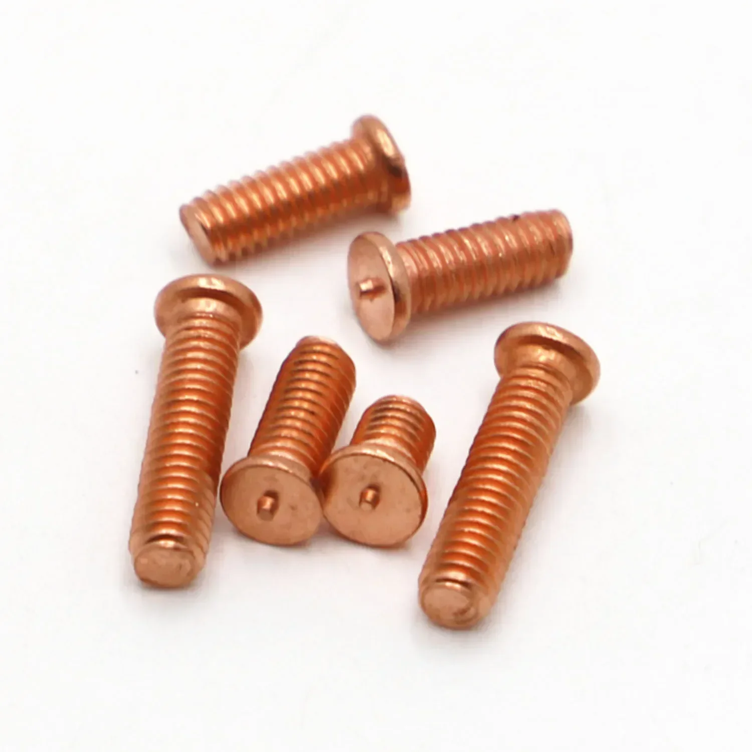 3/50pcs M3 M4 M5 M6M8M10 Carbon Steel Copper Plated Stud Weld Spot Welding Screw Solder Point Nail Bolt for Capacitor Discharge