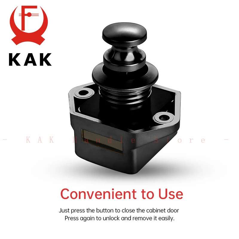KAK 5 قطعة سيارة تخييم قفل أزرار أسود مقابض خزانة المطبخ بدون مفتاح قفل للدرج مزلاج 20 مللي متر قطع ثقب الأثاث قفل الأجهزة #4