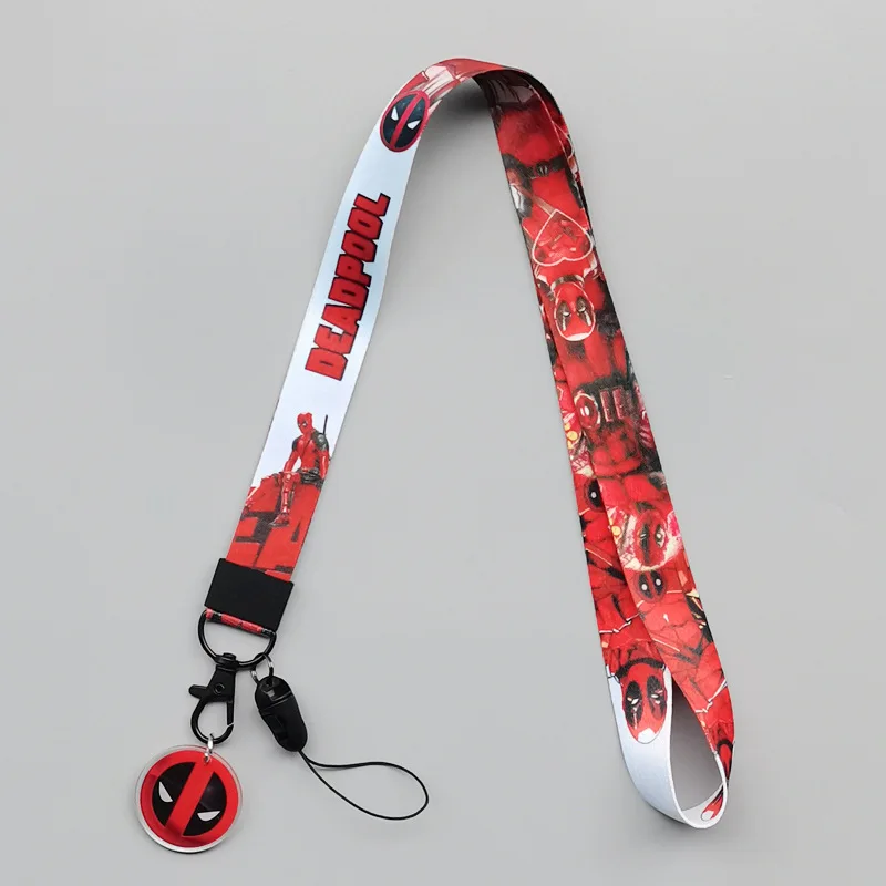 Nowa smycz z postacią superbohatera do breloczka do kluczy Cool Men Phone Rope Neck Strap Key Chain Necktie Key Holder Akcesoria z Pendan