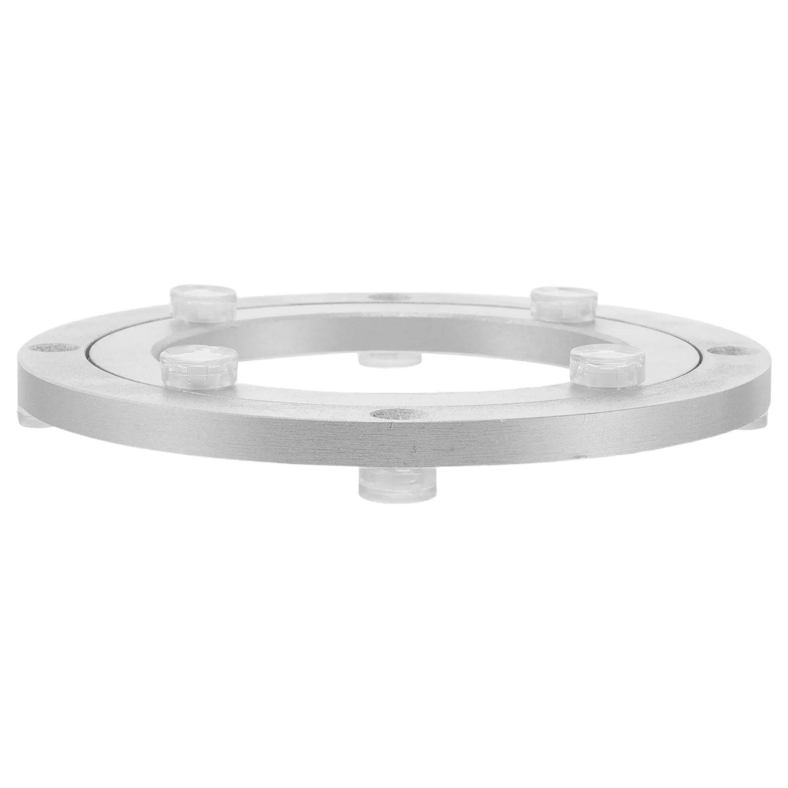 5.5in Aluminum Swivel Turntable Base Heavy Duty Silver Alloy Smooth Rotation Silent Bearing for Display Photography Table Base