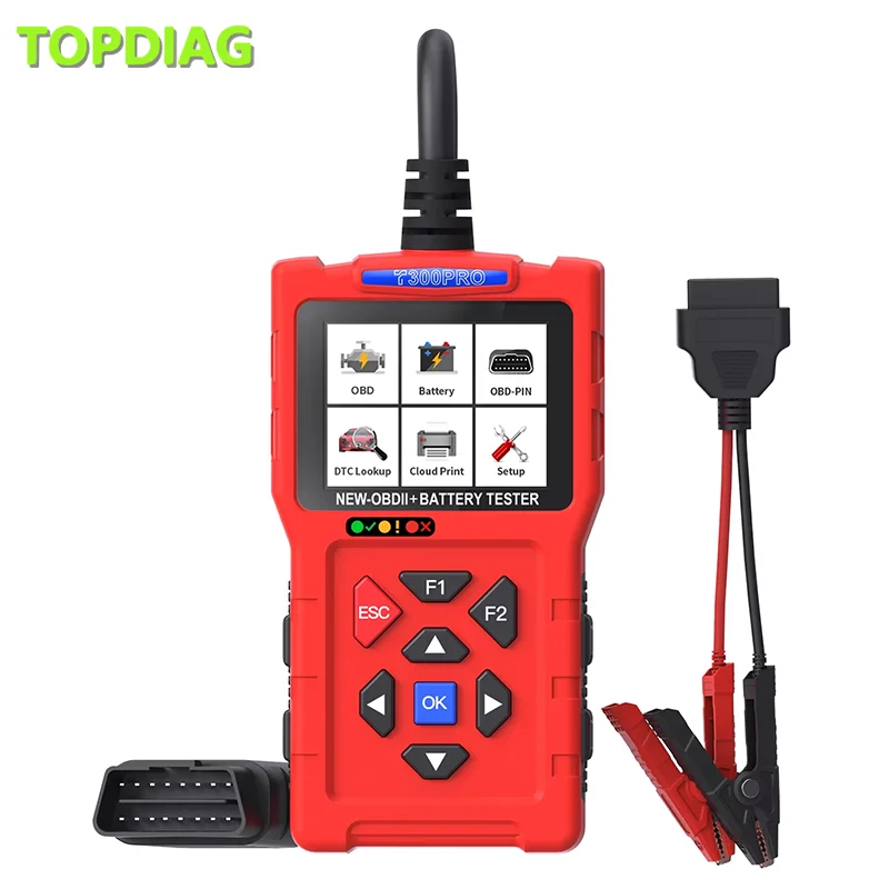

Сканер OBD2 Topdiag T300 Pro, диагностический инструмент с анализатом срока службы батареи, облачным принтом, 2,8-дюймовый TFT-экран для всех автомобилей OBDII