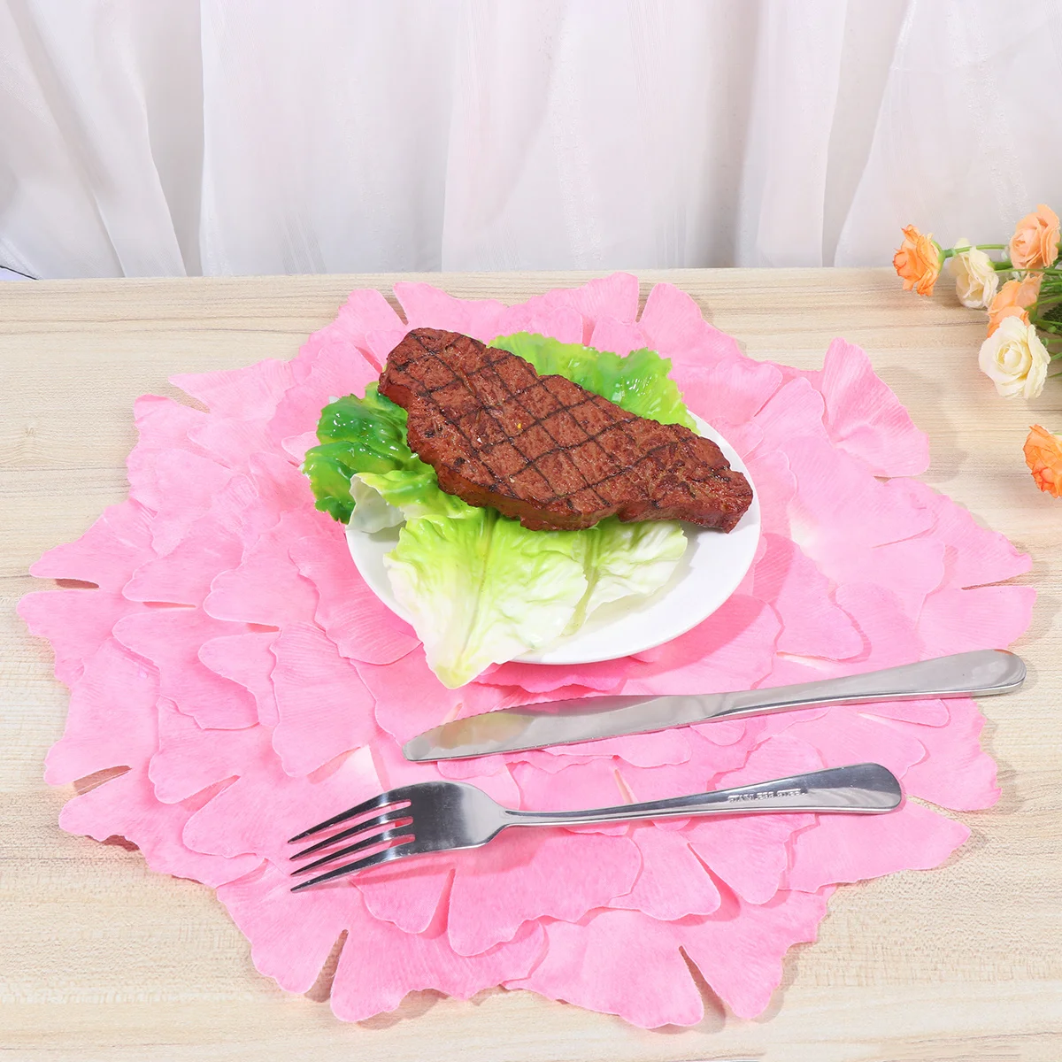 

Simulation Flower Tableware Mat Dark Purple Unique Chic Table Placemat Heat Insulation Dish Plate Bowl Pad for Home Restaurant