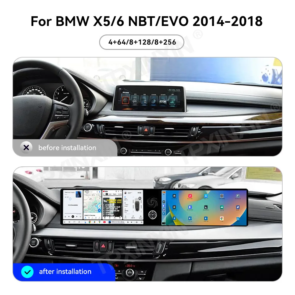 

Автомобильный радиоприемник с двойным экраном 12,3 дюйма для BMW X5 X6 F15 F16 E70 E71 E72 2008-2018 Автомобильный мультимедийный видеоплеер с GPS-навигацией Carplay Unit