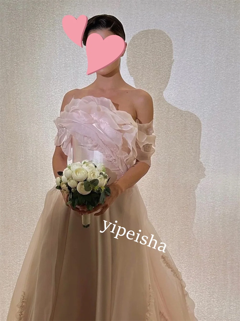 Jiayigong  Organza Pleat Draped Party Ball Gown Off-the-shoulder Bespoke Occasion Long Dresses Saudi Arabia  