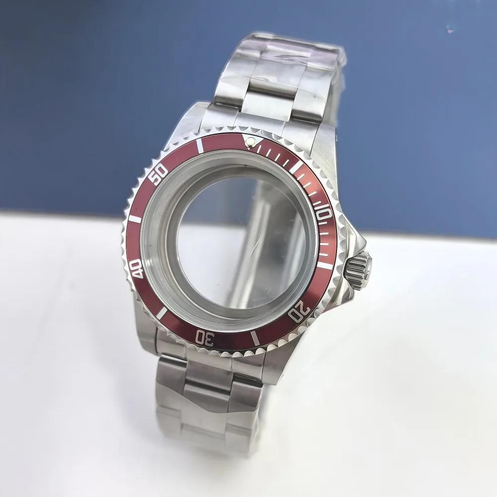 خمر 39.5 مللي متر ساعة حالة NH35 NH34 NH36 حركات الفولاذ المقاوم للصدأ الألومنيوم الحافة ساعة زجاجية مستديرة اكسسوارات