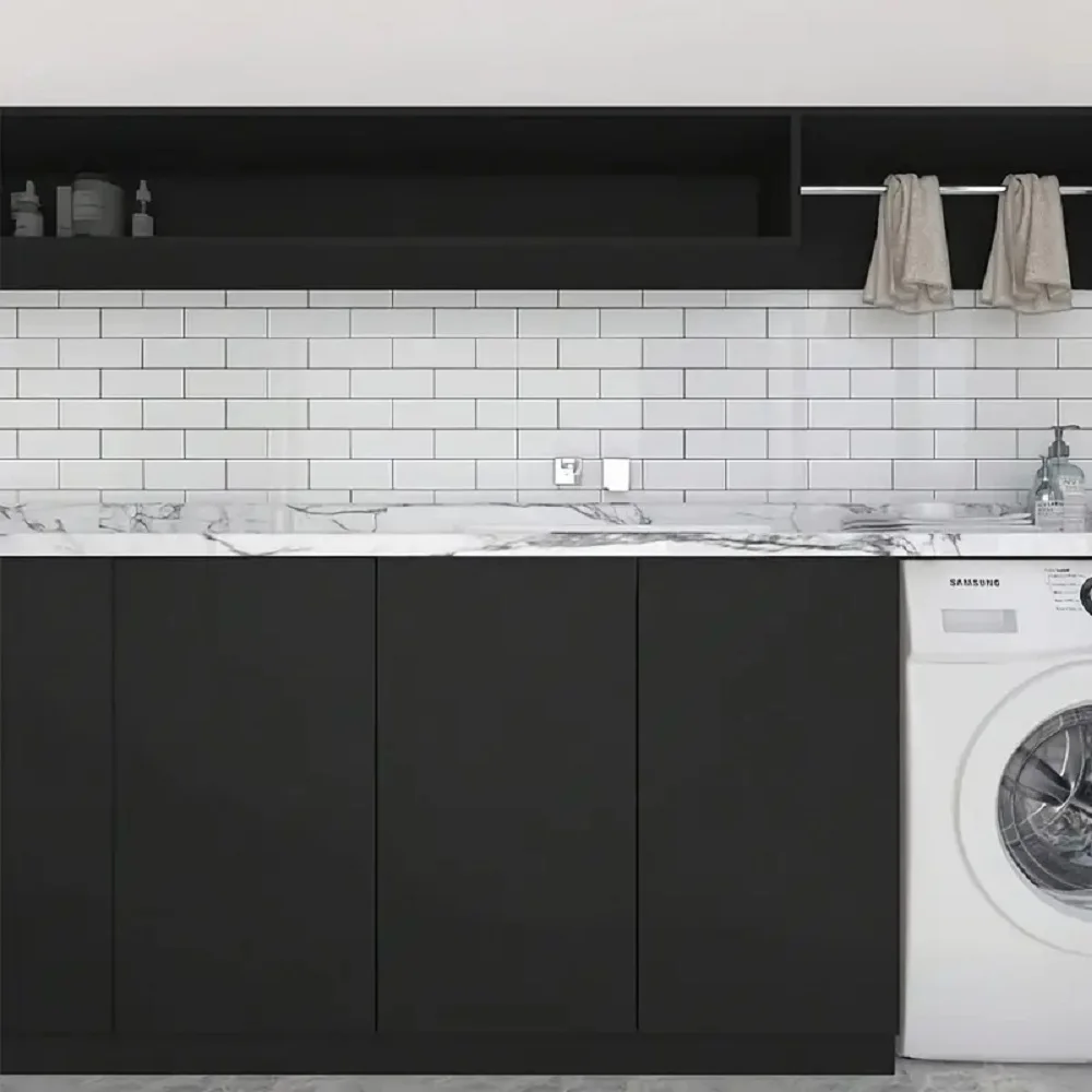 ورق جدران أسود غير لامع قابل للتقشير واللصق - ورق اتصال فينيل مقاوم للماء وقابل للإزالة لتحويل غرفتك بسهولة #5