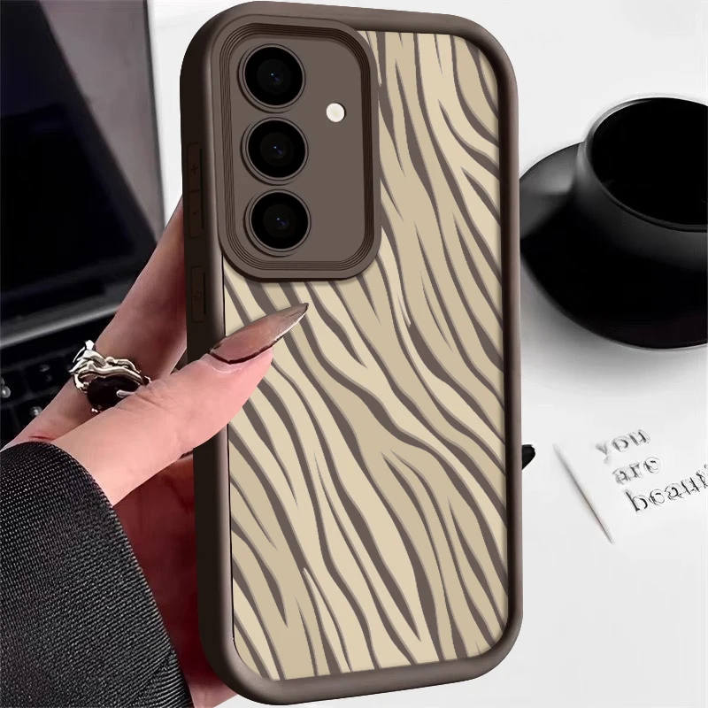 Shockproof Striped Case For Samsung Galaxy S24 Ultra Capa S22 S23 Ultra S21 S20 FE A14 A34 A15 A35 A52 A53 A54 A55 5G Soft Cover