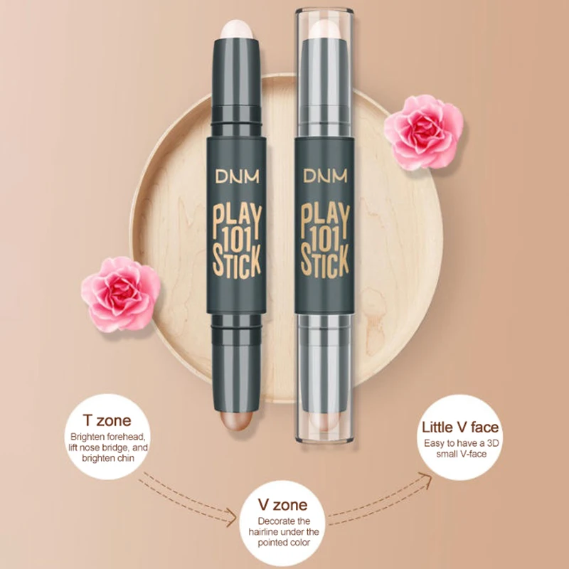 ダブルヘッドメイクアップハイライター V フェイスコンシーラーコントゥアリングブロンザーハイライターペン化粧品 3D メイクアップコレクターコントゥアスティック