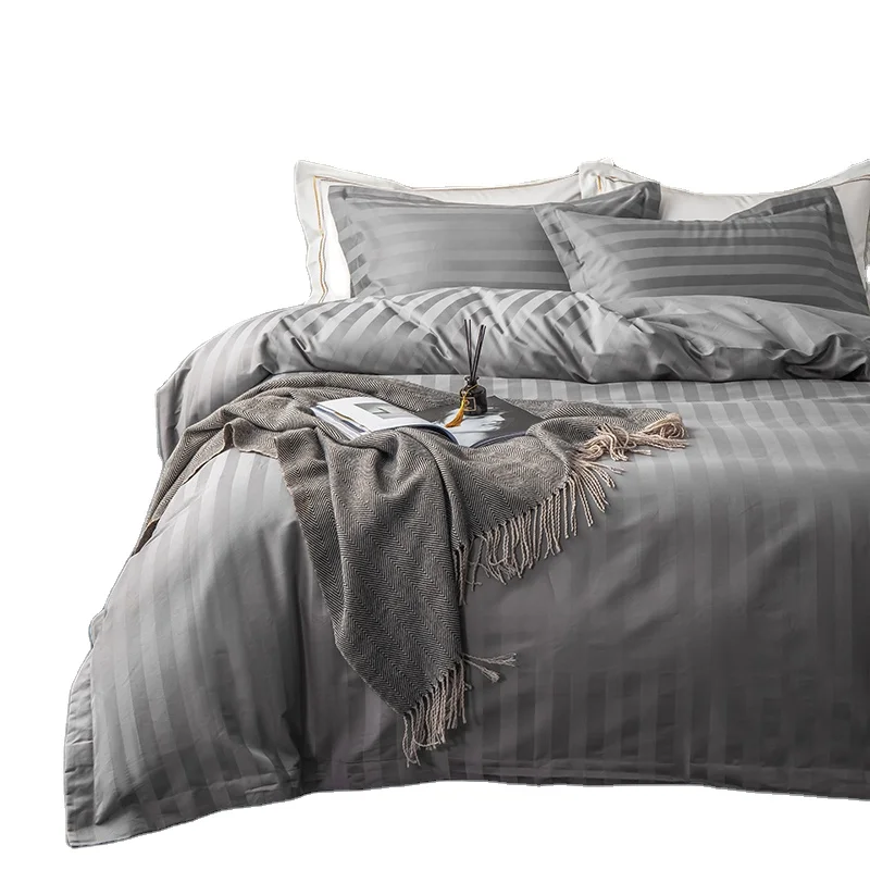 

Hotel Textile 100% Cotton Bedding Set Stripe Weave