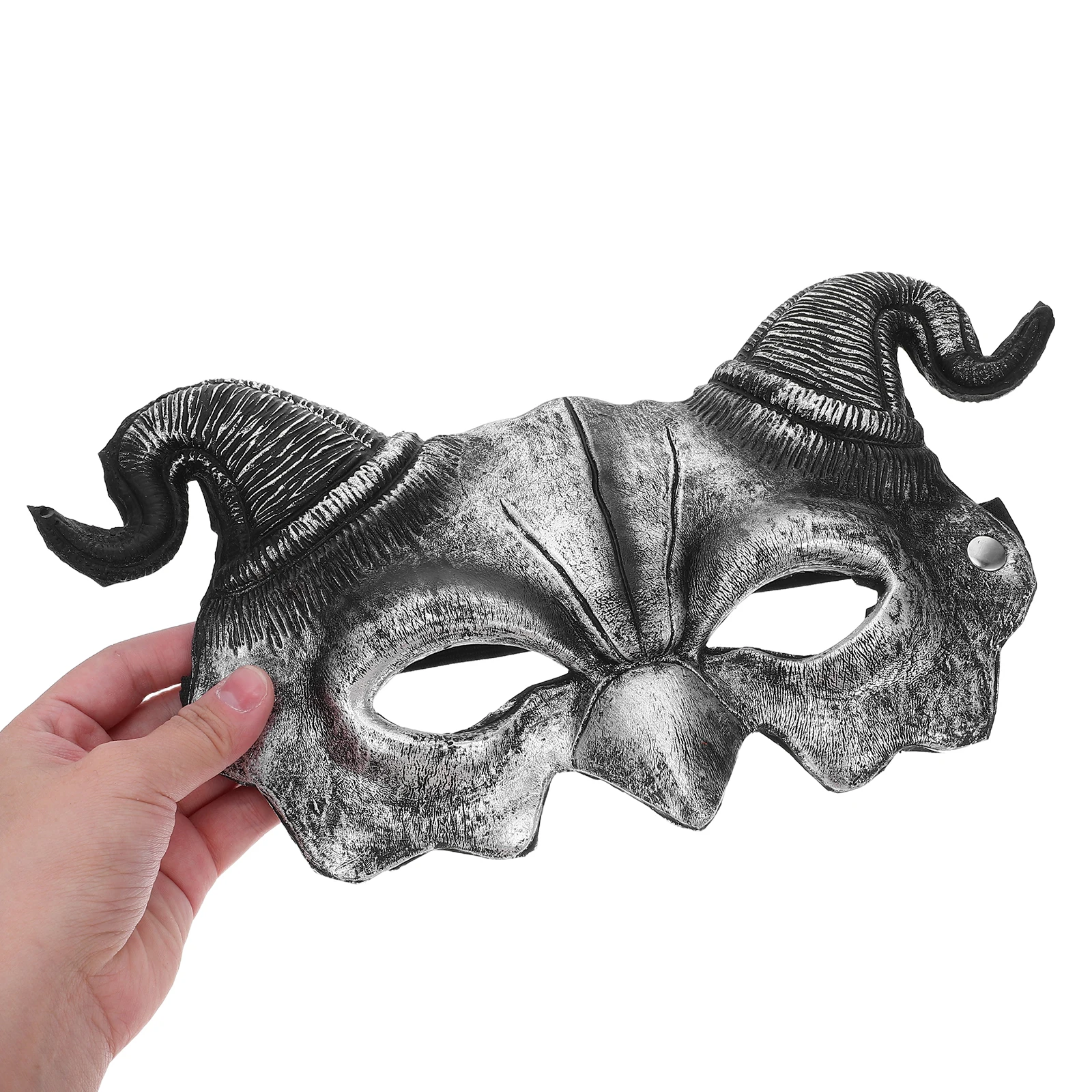 

Sheep Horn Demon Mask Costume Carnival Make up Cosplay Face Animal Dress Masks Silver Headgear