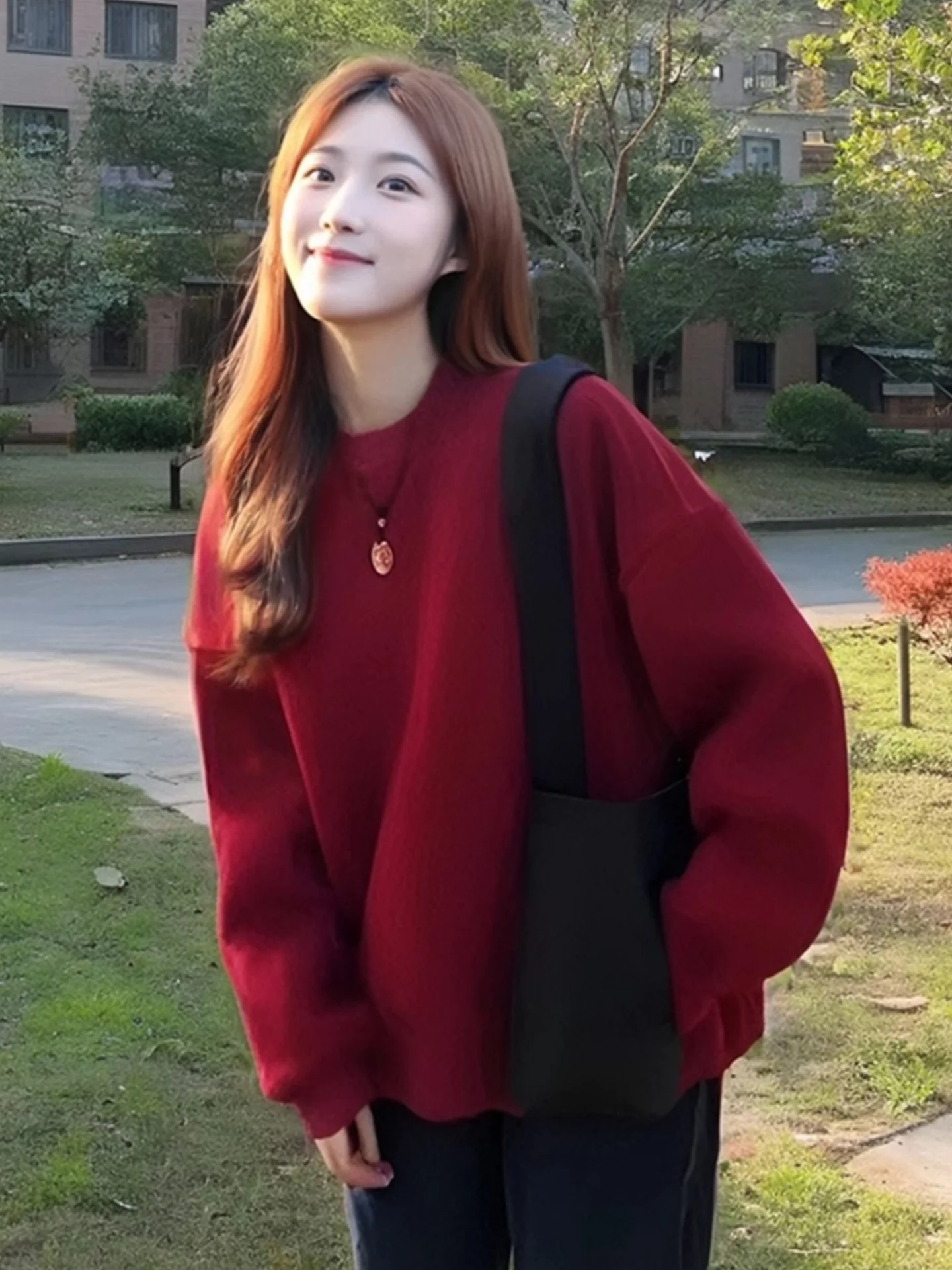 

Luy Year round Ne Fce Lined Oversized Sweatirt Women Winter Warm Top Korean Sle Print Cotton Polyester