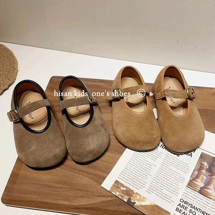 Childrens Shoes 2024 Spring and Autumn Season New Round Head Fashion Solid Color Popular Single Shoe Trend