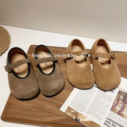 Childrens Shoes 2024 Spring and Autumn Season New Round Head Fashion Solid Color Popular Single Shoe Trend