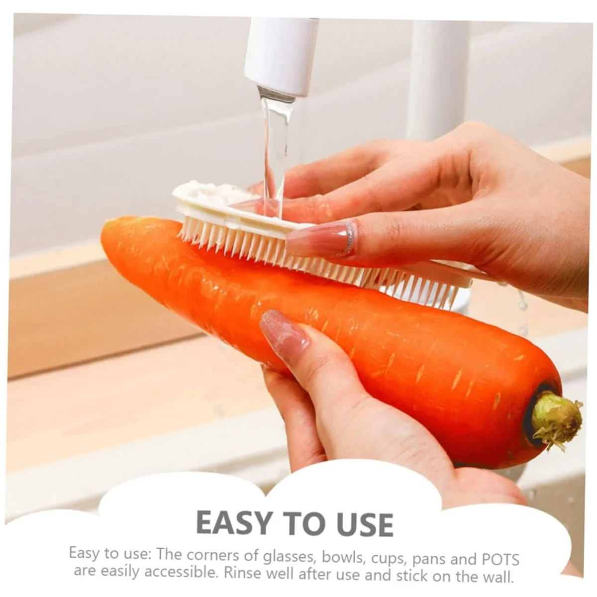 野菜洗浄ブラシ、シンクゴム、野菜スクラバー、8個
