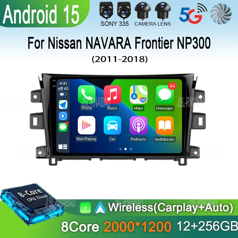

Android 15 Carplay Auto Car Radio For Nissan NAVARA Frontier NP300 2011-2018 Stereo Multimedia Video Player GPS 360 Camera Audio
