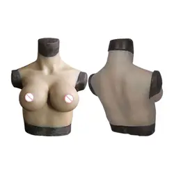 Realistic Fake Boobs Plate Artificial Silicone Breast Form Bodysuit For Crossdressing Cosplay Shemale Transgender Transvestism