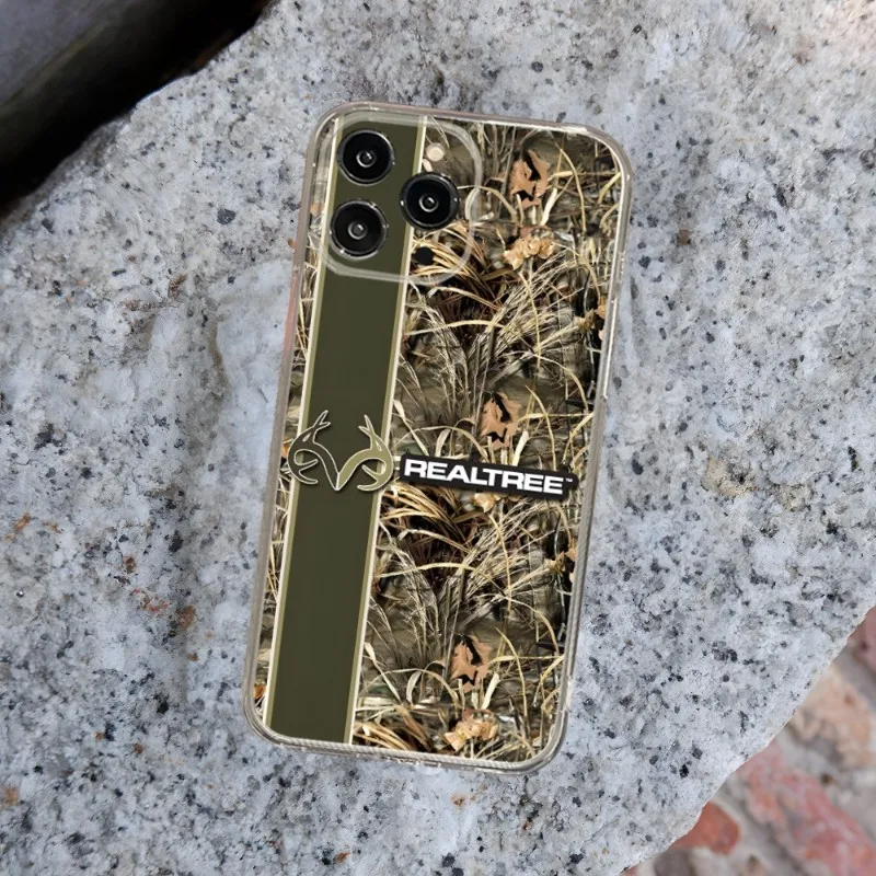 Realtree Real Tree Camo Phone Case For Iphone 14 13 12 Pro Mini 11 Max Xr X Xs 7 8 Plus 6 Transparent Silicone