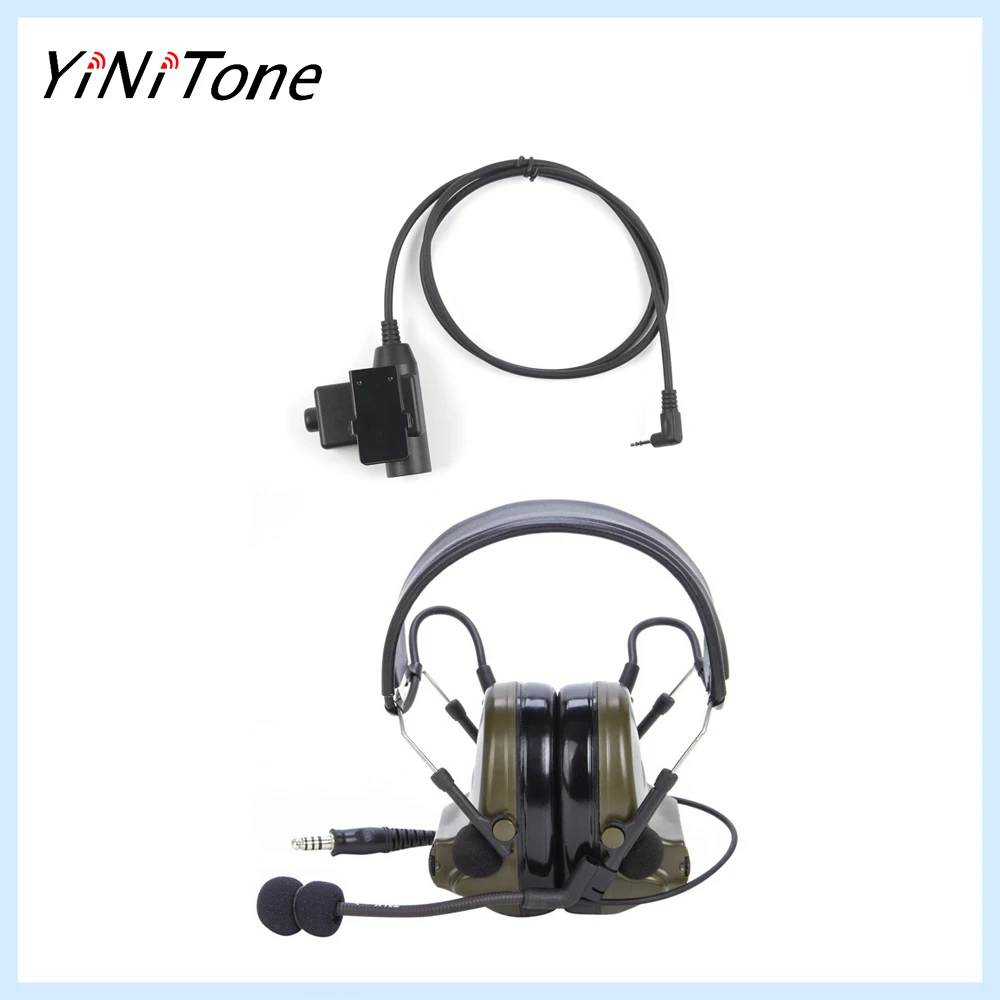 Green U94 PTT Aviation Pilot Earpiece Microphone Noise Reduction Hearing Protection Shooting Headset For Motorola T5620 T6200 62