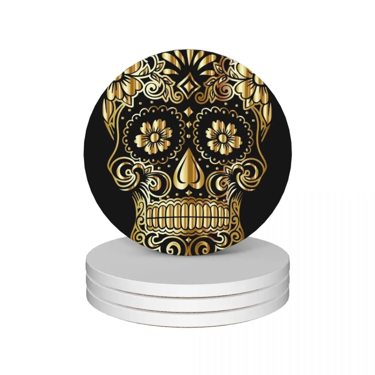 Mexican skull Ceramic Coasters (Set of 4) animal cup pads cute set Coasters