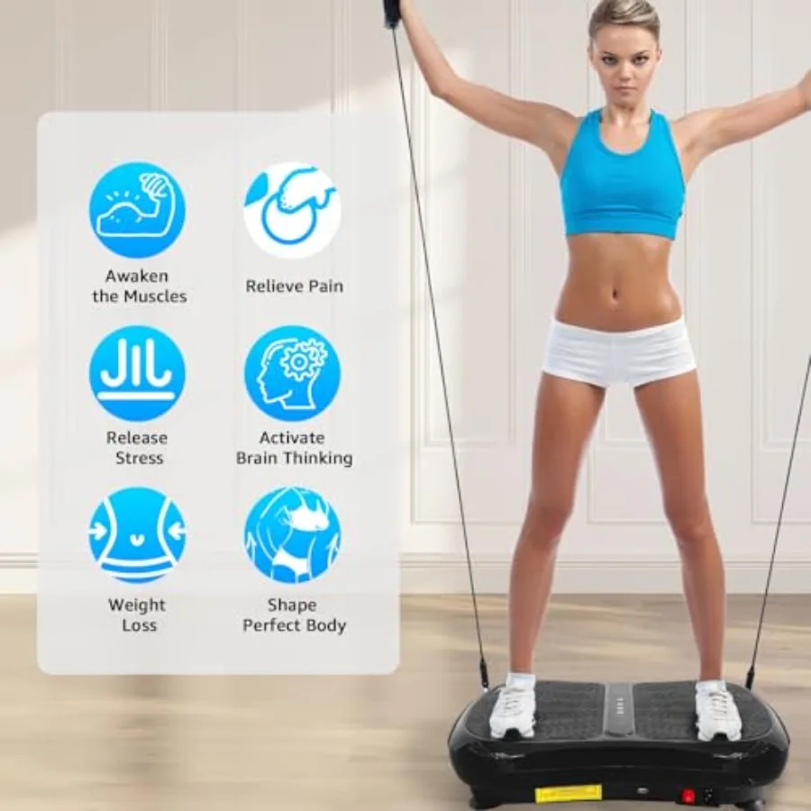 99 مستوى 330LBS آلة تمرين لوحة الاهتزاز الصغيرة للاستخدام المنزلي كامل الجسم تجريب الاهتزاز منصة اللياقة البدنية مع التكامل #6