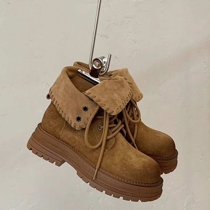 Women's New Autumn-winter Thick-soled Short Boots for Heightening, Motorcycle Boots