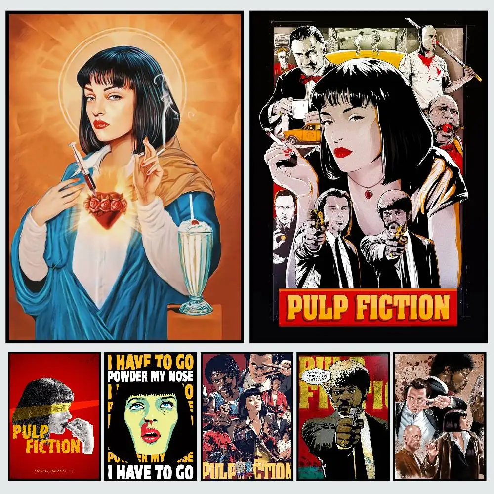 

Pulp Fiction movie anime Poster HD posters for home living room bar office decoration sticky, waterproof