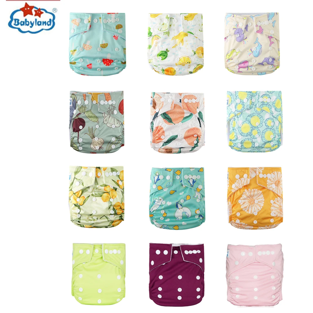 [Babyland] A Birthday Present/Gifts 12pcs Washable Diaper Shells Adjustable Pants Eco-friendly Nappy Covers Baby Cloth Diapers