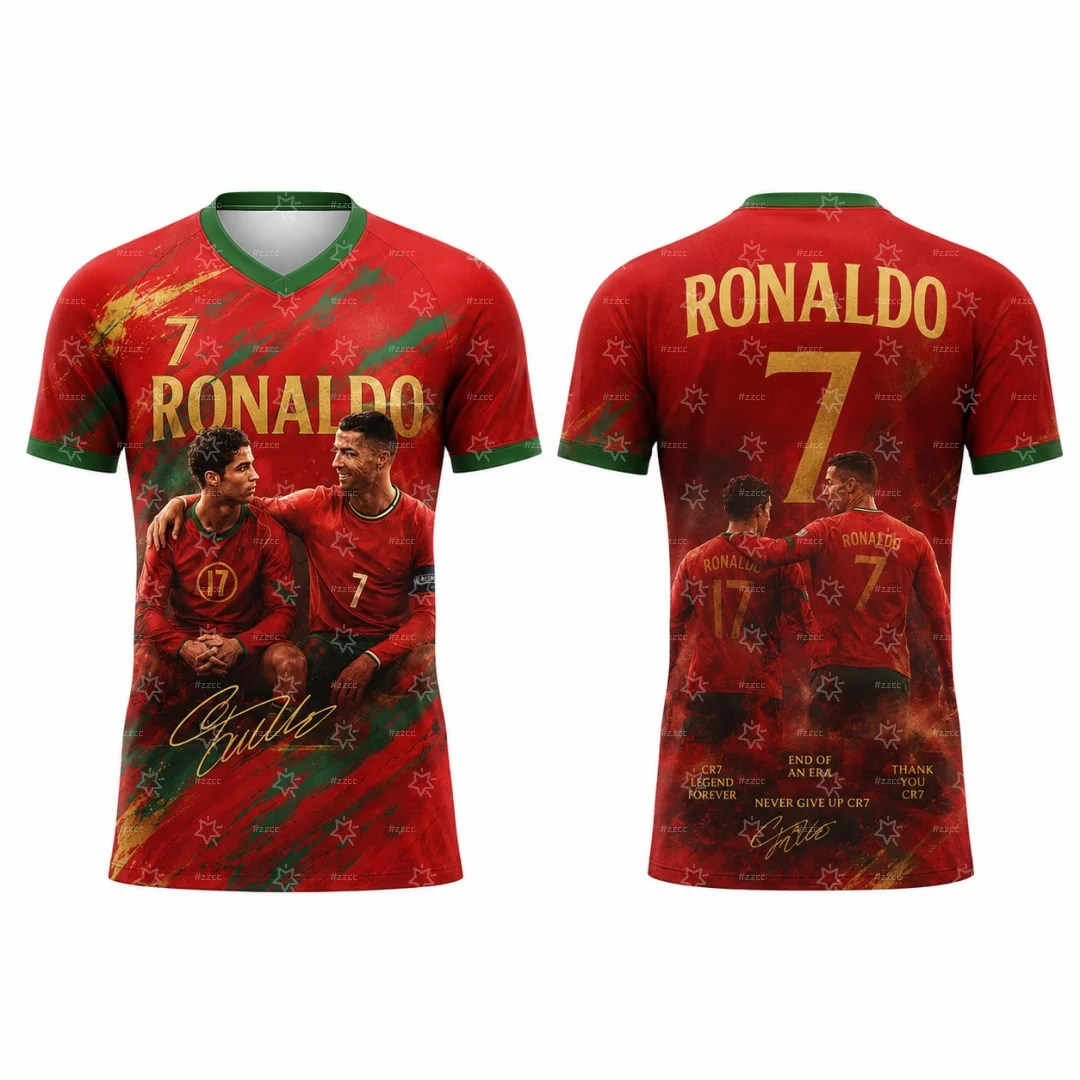 Cristiano Ronaldo Retirement Commemorative Jersey Legendary No.7 Football Jersey Men's T-Shirt Kid's Clothing Cycling Jersey view 2
