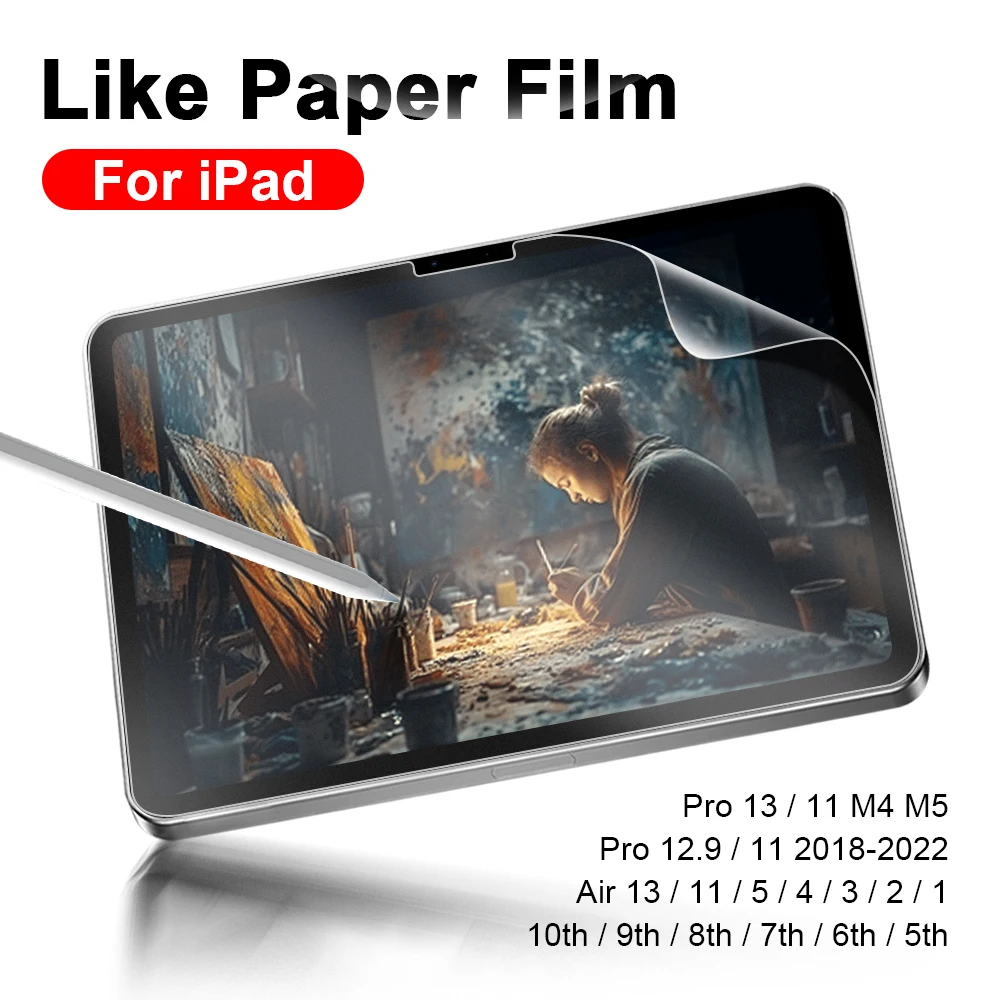 Papierfolie für iPad A16 Pro 11. 13 M4 M5 12.9 Air 11 M3 M2 5 4 3 Displayschutzfolie 10 9th 10. Generation Mini 6 7 2025 Matte